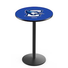 L214 Creighton University 36" Tall - 36" Top Pub Table with Black Wrinkle Finish