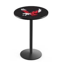 L214 Eastern Washington University 36" Tall - 36" Top Pub Table with Black Wrinkle Finish