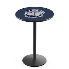 L214 Georgetown University 36' Tall - 36' Top Pub Table w/ Black Wrinkle Finish