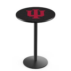 L214 Indiana University 36" Tall - 36" Top Pub Table with Black Wrinkle Finish