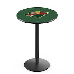 L214 Minnesota Wild 36" Tall - 36" Top Pub Table with Black Wrinkle Finish (7245)
