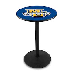 L214 Marquette University 36" Tall - 36" Top Pub Table with Black Wrinkle Finish