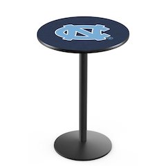 L214 University of North Carolina 36' Tall - 36' Top Pub Table w/ Black Wrinkle Finish