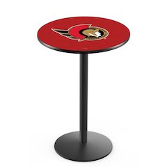 L214 Ottawa Senators 36" Tall - 36" Top Pub Table with Black Wrinkle Finish (7597)