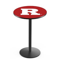 L214 Rutgers 36" Tall - 36" Top Pub Table with Black Wrinkle Finish