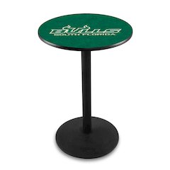 L214 University of South Florida 36" Tall - 36" Top Pub Table with Black Wrinkle Finish