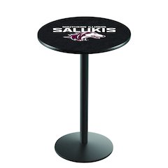 L214 Southern Illinois University 36' Tall - 36' Top Pub Table w/ Black Wrinkle Finish