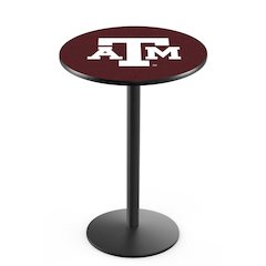 L214 Texas A&M 36" Tall - 36" Top Pub Table with Black Wrinkle Finish