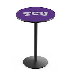 L214 Texas Christian University 36' Tall - 36' Top Pub Table w/ Black Wrinkle Finish