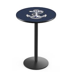 L214 US Naval Academy 36" Tall - 36" Top Pub Table with Black Wrinkle Finish