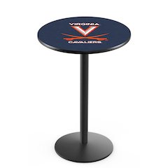 L214 University of Virginia 36' Tall - 36' Top Pub Table w/ Black Wrinkle Finish