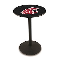 L214 Washington State University 36' Tall - 36' Top Pub Table w/ Black Wrinkle Finish