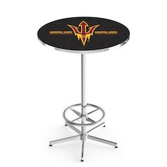 L216 Arizona State University (Pitchfork) 42' Tall - 36' Top Pub Table w/ Chrome Finish