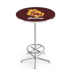 L216 Arizona State University (Sparky) 42" Tall - 36" Top Pub Table with Chrome Finish