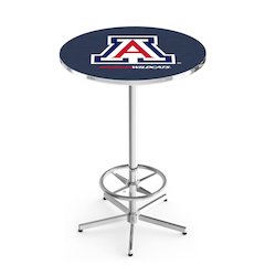 L216 University of Arizona 42' Tall - 36' Top Pub Table w/ Chrome Finish
