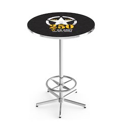 42" Tall - 36" Top Pub Table with Chrome Finish