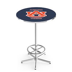 L216 Auburn University 42' Tall - 36' Top Pub Table w/ Chrome Finish