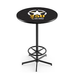 42" Tall - 36" Top Pub Table with Black Wrinkle Finish