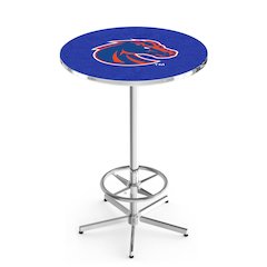 L216 Boise State University 42" Tall - 36" Top Pub Table with Chrome Finish