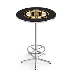 L216 Boston Bruins 42' Tall - 36' Top Pub Table w/ Chrome Finish (5646)