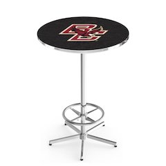 L216 Boston College 42' Tall - 36' Top Pub Table w/ Chrome Finish