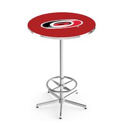 L216 Carolina Hurricanes 42" Tall - 36" Top Pub Table with Chrome Finish (5738)