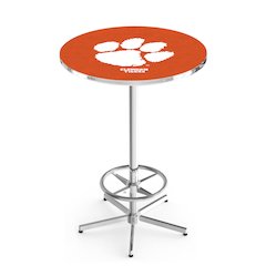 L216 Clemson 42" Tall - 36" Top Pub Table with Chrome Finish
