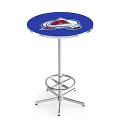 L216 Colorado Avalanche 42" Tall - 36" Top Pub Table with Chrome Finish (5806)