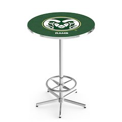 L216 Colorado State University 42' Tall - 36' Top Pub Table w/ Chrome Finish