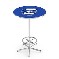 L216 Creighton University 42" Tall - 36" Top Pub Table with Chrome Finish