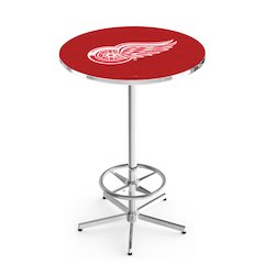 L216 Detroit Red Wings 42' Tall - 36' Top Pub Table w/ Chrome Finish (5899)
