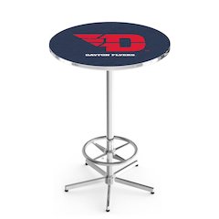 L216 University of Dayton 42" Tall - 36" Top Pub Table with Chrome Finish