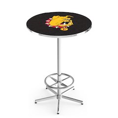 L216 Ferris State University 42" Tall - 36" Top Pub Table with Chrome Finish