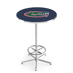 L216 University of Florida 42' Tall - 36' Top Pub Table w/ Chrome Finish