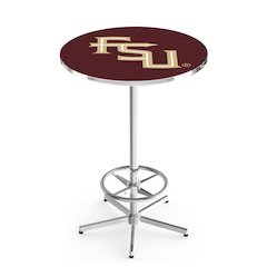 L216 Florida State (Script) 42' Tall - 36' Top Pub Table w/ Chrome Finish