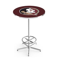 L216 Florida State (Head) 42" Tall - 36" Top Pub Table with Chrome Finish