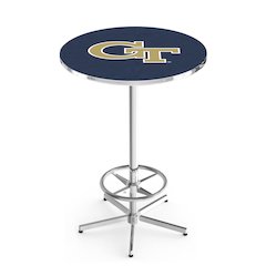 L216 Georgia Tech 42' Tall - 36' Top Pub Table w/ Chrome Finish