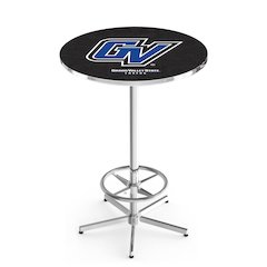 L216 Grand Valley State University 42" Tall - 36" Top Pub Table with Chrome Finish