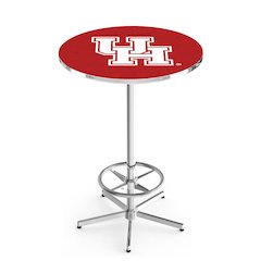 L216 University of Houston 42" Tall - 36" Top Pub Table with Chrome Finish
