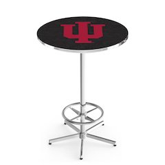 L216 Indiana University 42" Tall - 36" Top Pub Table with Chrome Finish