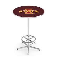 L216 Iowa State University 42' Tall - 36' Top Pub Table w/ Chrome Finish