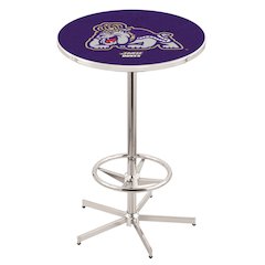 L216 James Madison University 42' Tall - 36' Top Pub Table w/ Chrome Finish
