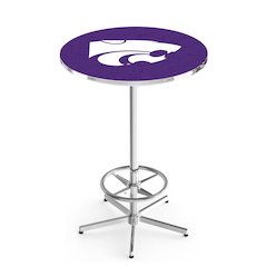 L216 Kansas State University 42' Tall - 36' Top Pub Table w/ Chrome Finish