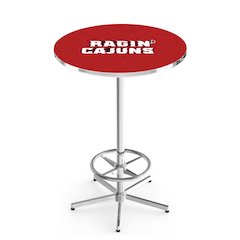 L216 University of Louisiana at Lafayette 42" Tall - 36" Top Pub Table with Chrome Finish