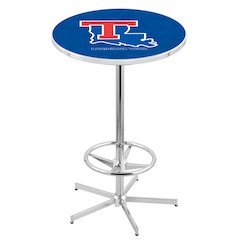 L216 Louisiana Tech University 42' Tall - 36' Top Pub Table w/ Chrome Finish