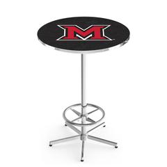 L216 Miami University (OH) 42' Tall - 36' Top Pub Table w/ Chrome Finish