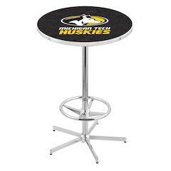 L216 Michigan Tech University 42' Tall - 36' Top Pub Table w/ Chrome Finish