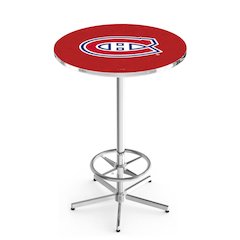 L216 Montreal Canadiens 42' Tall - 36' Top Pub Table w/ Chrome Finish (6384)