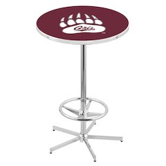 L216 University of Montana 42" Tall - 36" Top Pub Table with Chrome Finish