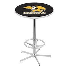 L216 Missouri Western State University 42' Tall - 36' Top Pub Table w/ Chrome Finish